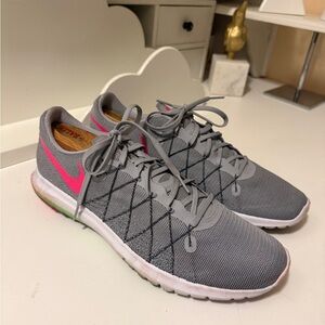 Nike Flex Fury 2 Womens Sz 12
Gray Pink Green Running Training
Athletic Shoes